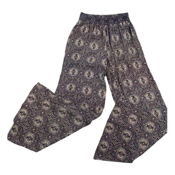 Three Eighty-Two Pants Womens Size Small Bohemian Elastic Waist Paisley Wide Leg - Picture 5 of 10
